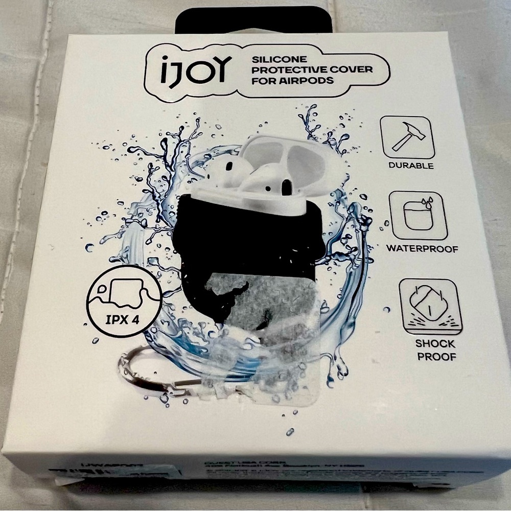 Silicone protective case cover for‎ Apple AirPods waterproof durable black new